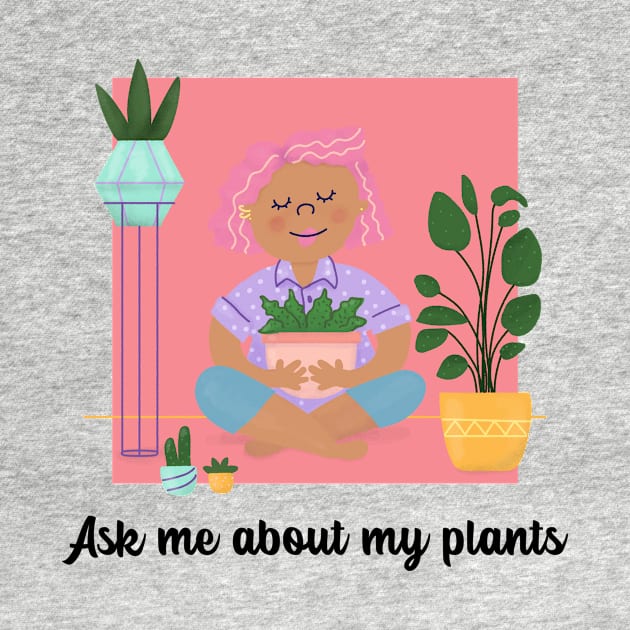 ask me about my plants by asian tee